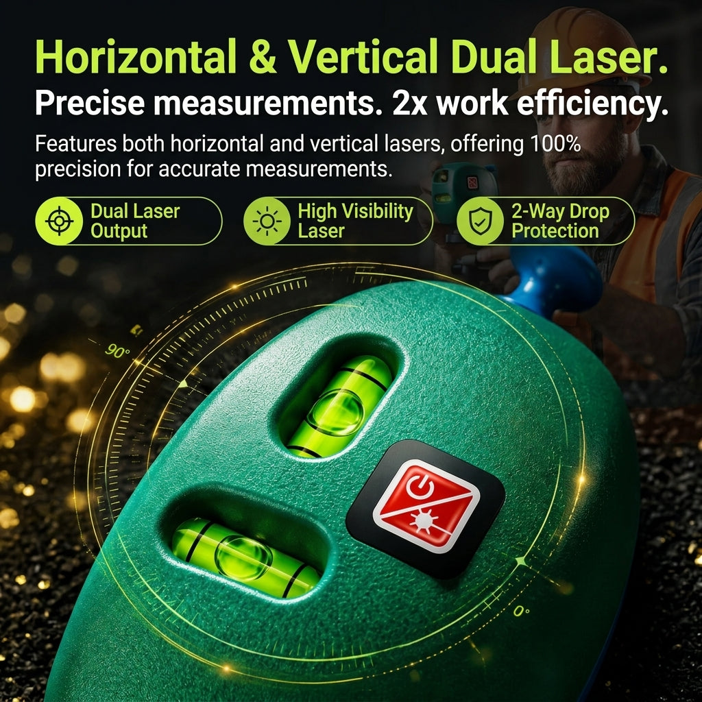 ✅50% off Bright infrared laser, accurate 90° right angle, pocket-sized leveling tool!