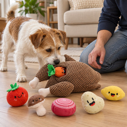 Turkey Dinner 7-in-1 Hide-and-Seek Dog Toy