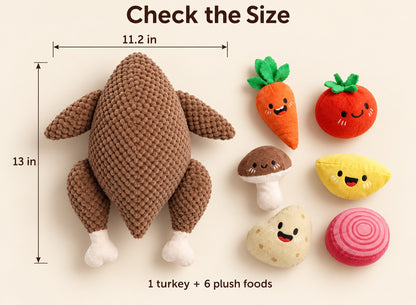 Turkey Dinner 7-in-1 Hide-and-Seek Dog Toy