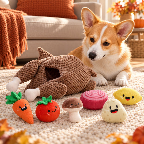 Turkey Dinner 7-in-1 Hide-and-Seek Dog Toy