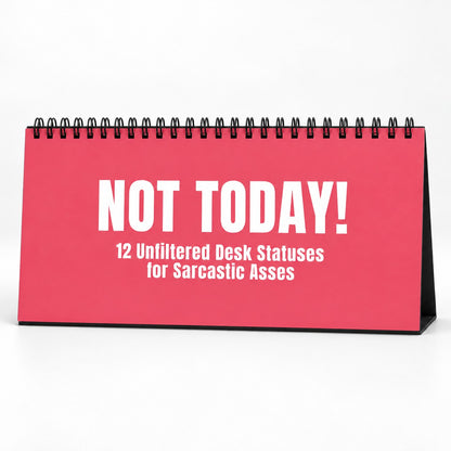 NOT TODAY! Unfiltered Desk Status Flip Sign — 12 Messages