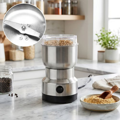🌿 Stainless Steel Dry Ingredient Grinder – Fast Grinding for Spices, Grains & Coffee ✨