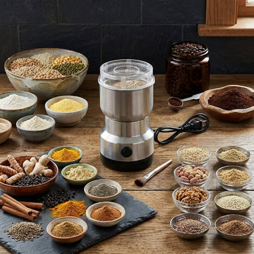 🌿 Stainless Steel Dry Ingredient Grinder – Fast Grinding for Spices, Grains & Coffee ✨