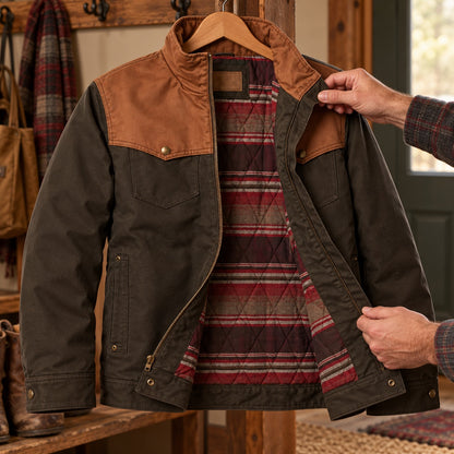 Men's Quilted Canvas Western Coat