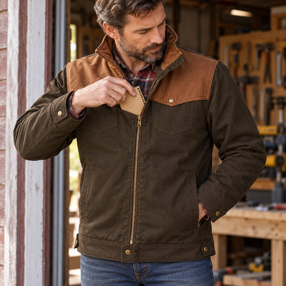 Men's Quilted Canvas Western Coat