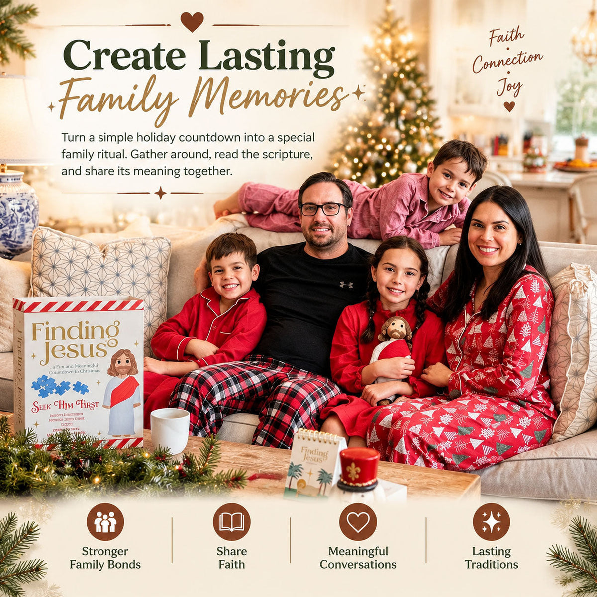 ✝️ Finding Jesus – 24-Day Christmas Countdown | Plush Doll, Scripture & Puzzle Set 🎄