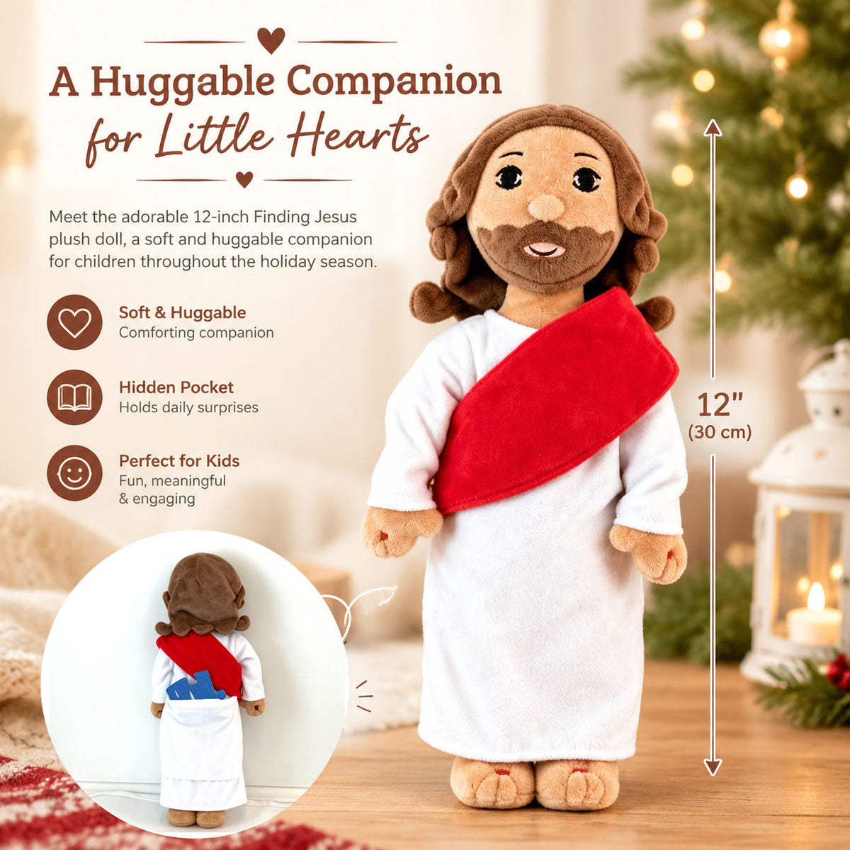 ✝️ Finding Jesus – 24-Day Christmas Countdown | Plush Doll, Scripture & Puzzle Set 🎄